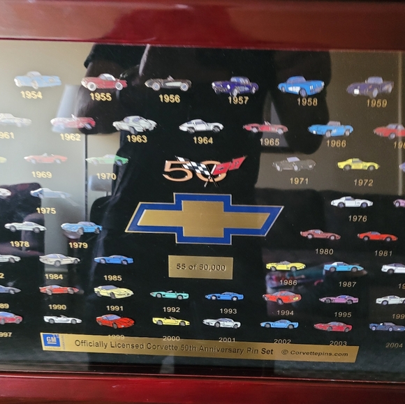 Corvette 50th anniversary pin set 1953-2004 GM In Frame #55 Limited Ed. Rare!! - Picture 9 of 9
